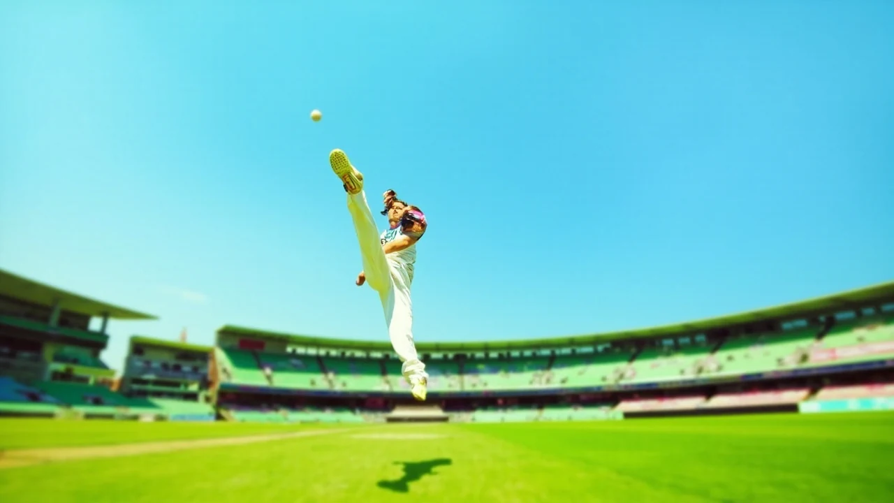 IPL spin bowler in delivery stride